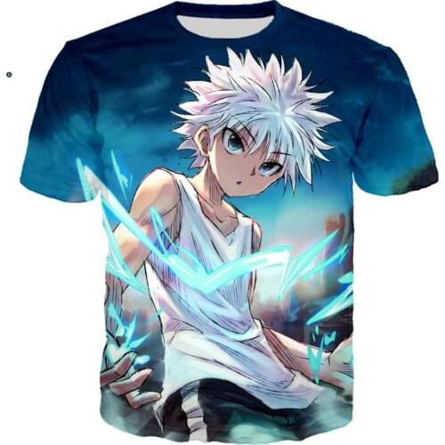 3D Print Anime Killua T-shirt Hunter X Hunter Hip Hop T-shirt Men Women Fashion Streetwear T-shirt Harajuku Casual Tops