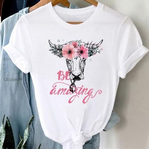 2021 Summer Fashion Women Clothes Animal Graphic T Shirt Base O-neck White Tee Top Female 90s Funny Girls Tshirt Plus Size XXXL