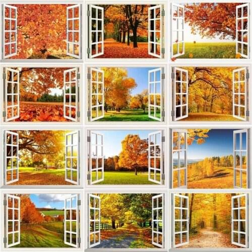GATYZTORY Painting By Numbers For Adults Children Autumn Tree Landscape Paint By Number Handmade 40x50cm Canvas Home Decoration