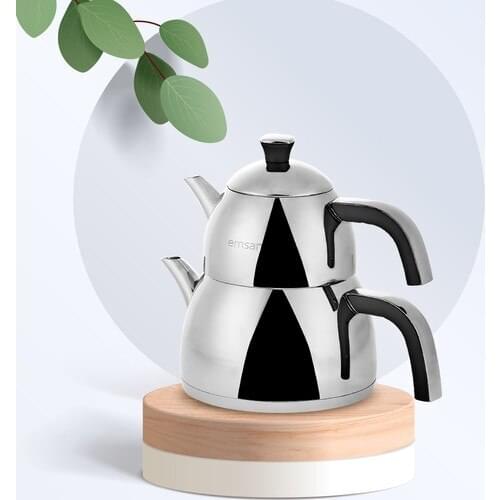 Induction Bottom Black Teapot Set Tea Set Cup Tea for Turkish Tea Sets Kitchen Products Stainless Steel Teapot