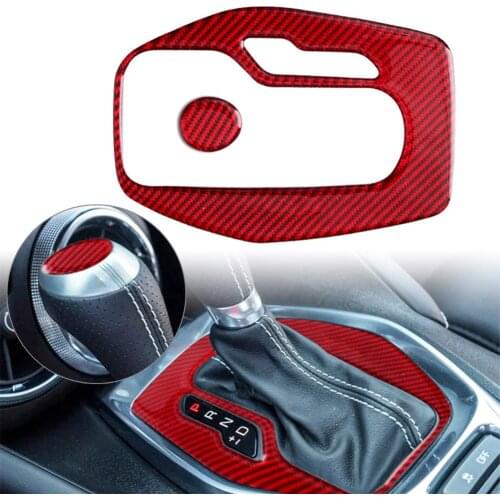Car Carbon ABS Interior Inner Gear Shift Panel Cover Trim For Chevrolet Camaro 2016 2017 2018 2019 2020 Red Carbon Fiber