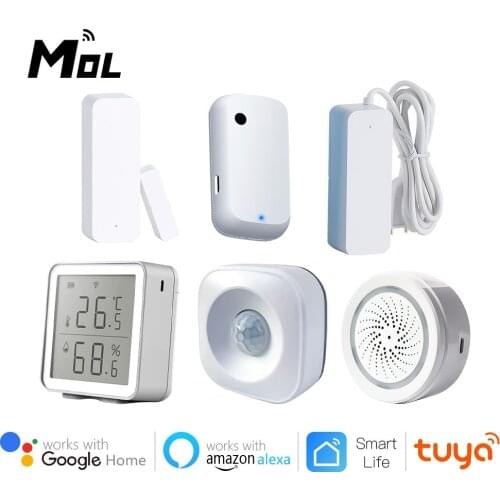 MOL WIFI Smart Home Family suit Kit Window Door Sensor/ Body Sensor/ light Sensor/water leakage detector Wireless Switch Kit