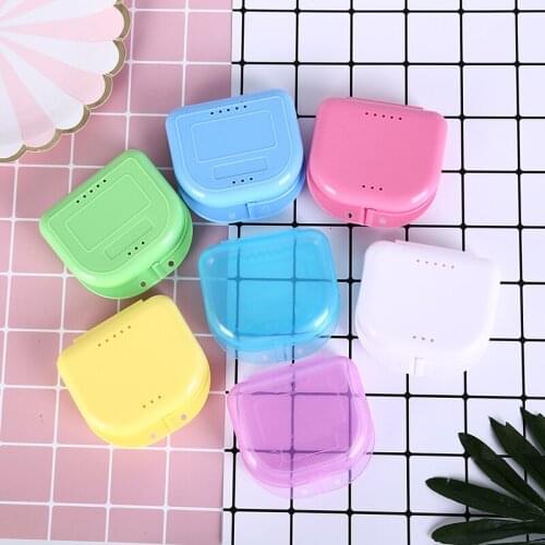 1PCS Denture Bath Box Organizer Dental False Teeth Appliance Container Storage Boxes Dentures Cleaner Denture Storage Box Case