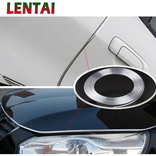 LENTAI 3M Car Interior Mouldings Chrome Strip DIY For Fiat VW Polo Golf MK4 4 MK7 Touran T5 Bora Skoda Rapid Fabia Yeti Superb