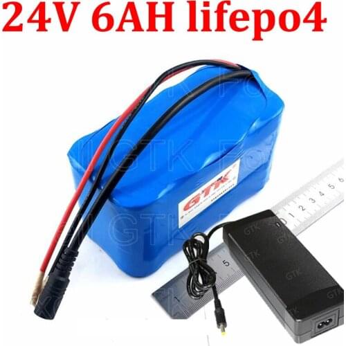 Lifepo4 24V 6AH Lithium battery 24v 6000mah for Scooter Monitor electric bike moped Speaker wheelchair Lawn mower +2A Charger
