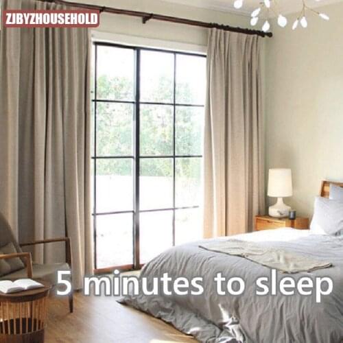 Linen 100% Blackout Curtains For Kitchen Bedroom Window Treatment Curtains for Living Room Custom Made Blinds Finished Drapes