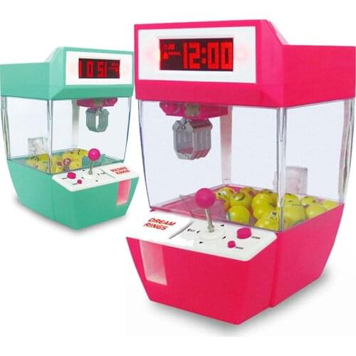 Catcher Alarm Clock Coin Operated Game Machine Crane Machine Candy Doll Grabber Claw Arcade Machine Automatic Toy Kids Children