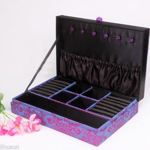 New purple color Design Chinese Traditional Handmade Multifunctional Case Box Jewelry Box