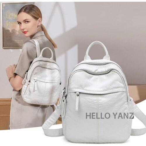 Fashion Backpack Female 2021 New Soft Leather Backpack Casual and Easy to Take Large-capacity Travel Bag Korean Trend