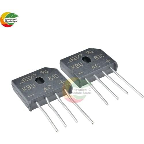 5PCS/Lot Bridge Rectifier Diode KBU810 SIP-4 8A 1000V Single Phase Bridge Rectifier Original Integrated Circuit