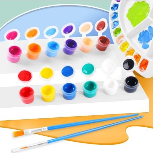 Children DIY Graffiti Painting 3ml 12-color Hardcover One-piece Watercolor Paint Set Painted Ceramic Graffiti Painting Art Paint