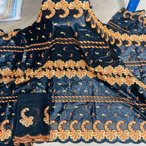 New Arrival African Net Lace Bazin Riche Fabric With Stones Embroidery French Basin Riche Nigerian Material Wedding Party 7Yards