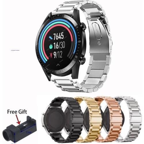 Original strap For Huawei watch GT watch band For Xiaomi Huami Amazfit Stratos 2 2S bracelet 22mm Stainless steel Belt Wristband