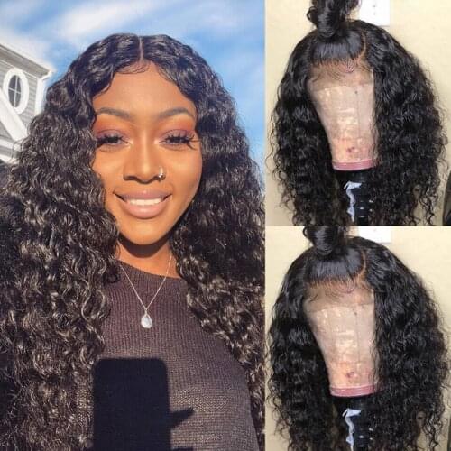 Hairmoda Deep Wave 13x4 Lace Front Human Hair Wigs for Black Women Prepluck Glueless Brazilian Curly 4x4 Lace Closure Wig