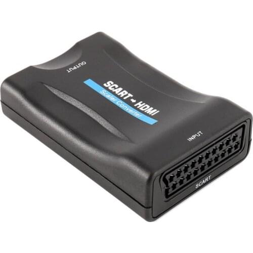 Original 1080P Scart To HDMI-compatible Video Audio Upscale Converter AV Signal Adapter for HDTV Sky Box STB for TV DVD Receiver