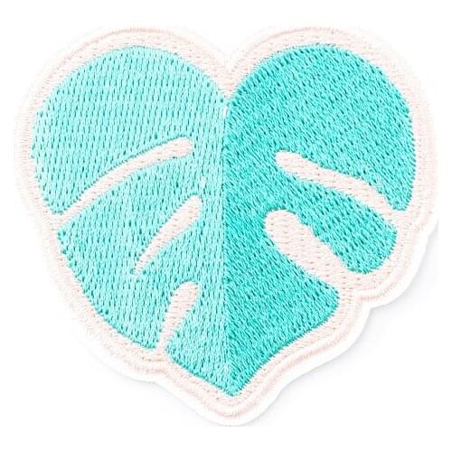Leaf Size:6.1x5.8cm Cloth Iron On Patch Badge Embroidered Badges Abstract Kids Patches For Clothes Stickers 0111