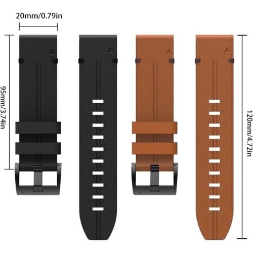 Genuine Leather Watch Strap Wristband for Gar-min Fenix 6S/6S Pro/5S/5S Plus/D2 Q81F