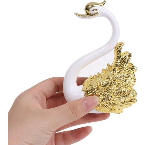 2 Pcs Romantic Crown Swan Cake Topper Flamingo Cake Dessert Baking Decorative Ornament Birthday Wedding Cake Decoration Supplies