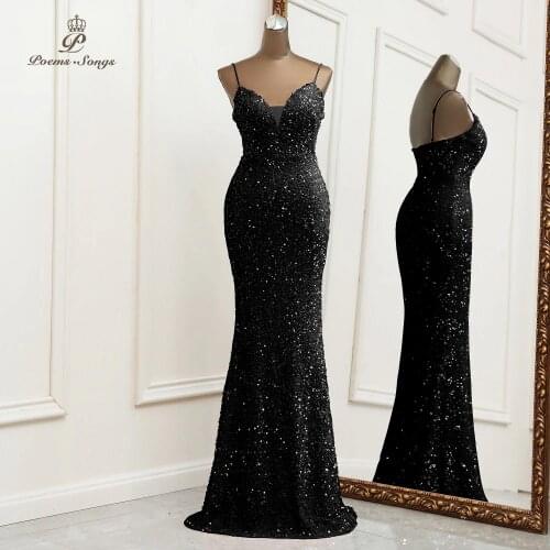 Sexy strap black evening dresses mermaid formal dresses prom dresses sexy evening gown strapless party dresses Bridesmaid dress