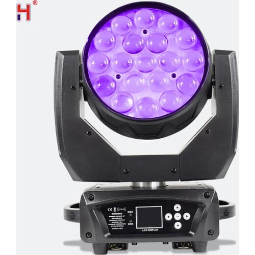 19X15W Led Zoom Moving Head Light Rgbw Wash Dmx512 Beam Party Lights For Stage Lighting Equipment Wedding Bar Club