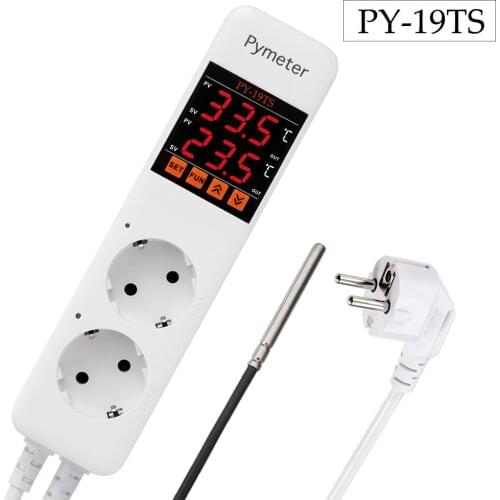 Thermostat 2 Stage Pymeter PY-19TS Temperature Controller Digital Thermoregulator for Heating & Cooling Thermostat for Incubator