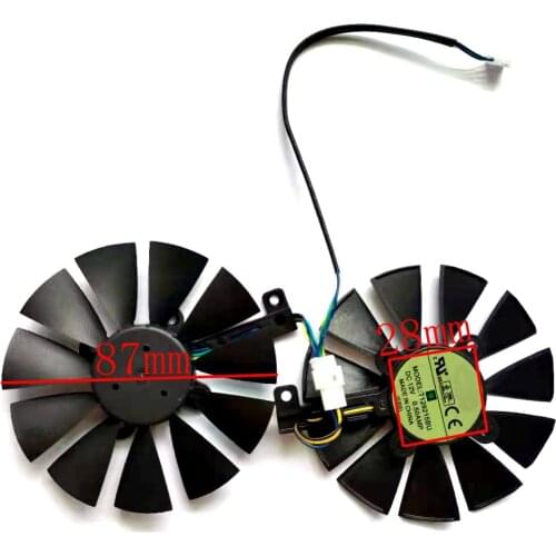 T129215SU PLD09210S12HH T129215BU 87mm 2pcs/lot 4pin for ASUS GTX1070 8G 1060 6G RX480 4G graphics card fan