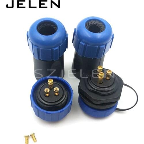 SP21 waterproof 3 pin No welding Docking connector, outdoor power link wire connectors,LED connection cable plug and socket