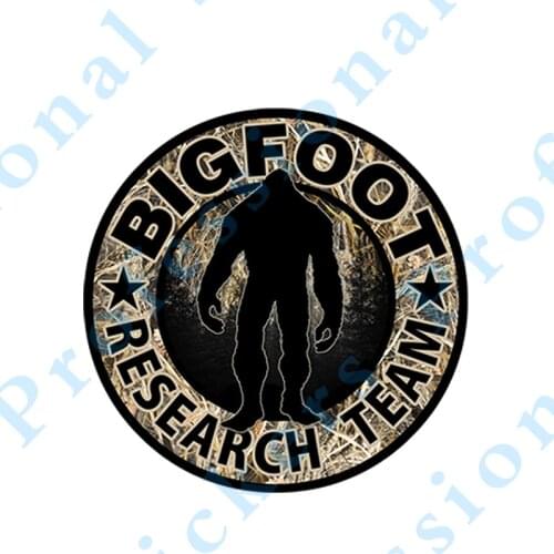 Funny 12cm x 12cm Bigfoot Research Team CAMO Sticker Sasquatch Yeti Car Truck Window Funny Car Decals Stickers