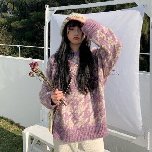 Sweet Style Woman Sweaters Print Vintage Clothes Autumn Winter Ropa Mujer 2020 Ins New Fashion Pullover Femme