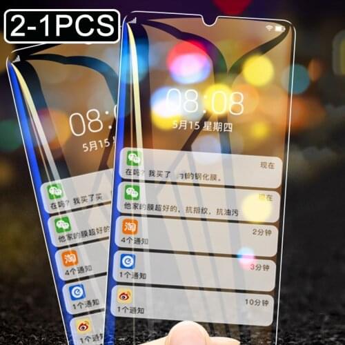 2-1PCS protective tempered glass on for Huawei y6 2019 screen protector film for huawei Y6s Y6p 2020 y8p y5p glass huawey huavei