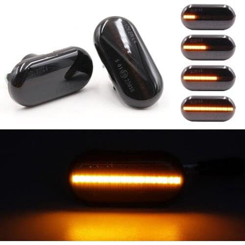 2Pcs LED Amber Dynamic Flowing Turn Signal Side Marker Light For Renault Clio1 2 Megane 1 Kangoo Laguna 1 Twingo