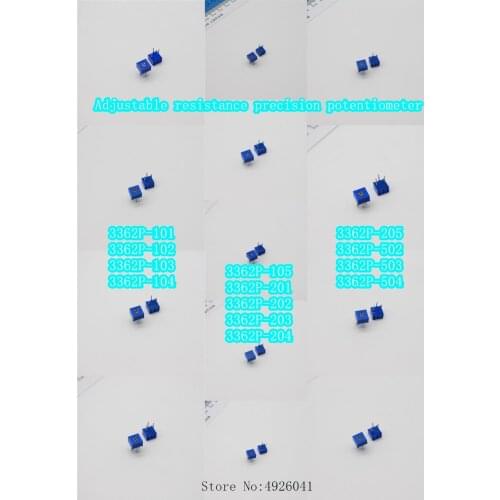 20PCS 3362 Adjustable resistance precision potentiometer switch 3362P-101 102 103 104 105 201 202 203 204 205 502 503 504