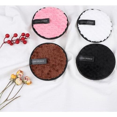 4Pcs Washable Facial Makeup Remover Pads Reusable Face Cleansing Microfiber Puff