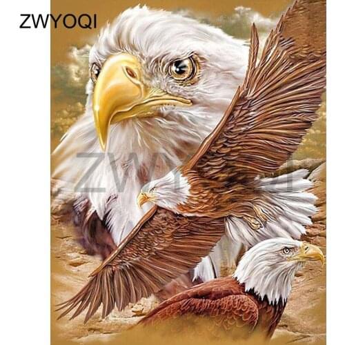 5DDIY Diamond painting Cross stitch Eagle Full Square Diamond mosaic Eagle animal fly Full Round Diamond embroidery Eagle animal