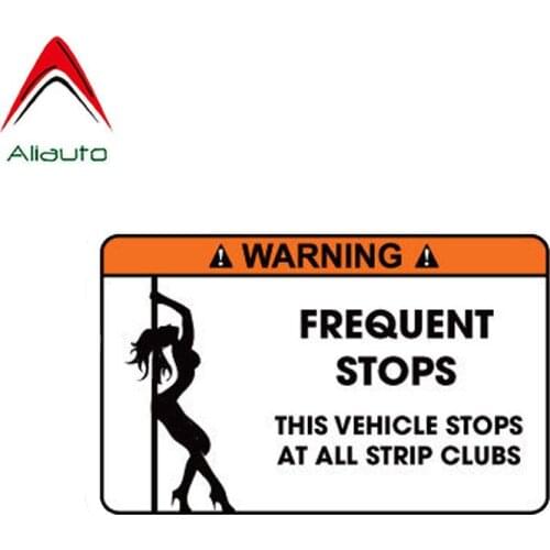 Aliauto Funny Car Sticker Warning Frequired Stops This Vehicle Stops At All Strip Clubs Decal Accessories PVC for Volvo,15cm*9cm