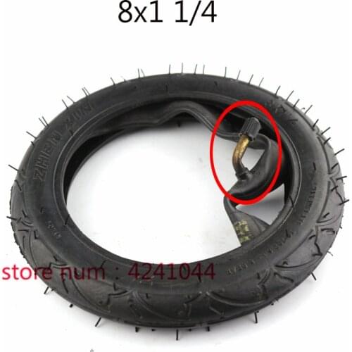 Free shipping 8X1 1/4 Scooter Tire & Inner Tube Set Bent Valve Suits Bike Electric / Gas Scooter Tyre 8 inch tyre