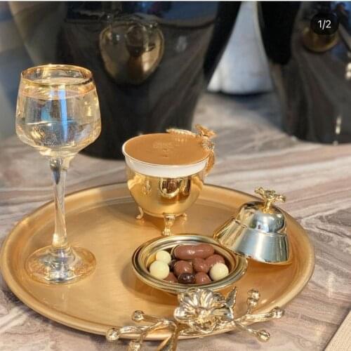 Turkish Coffee Cup Set, Arabic Coffee Presentation Set, 5 Pieces Single Coffee Cup