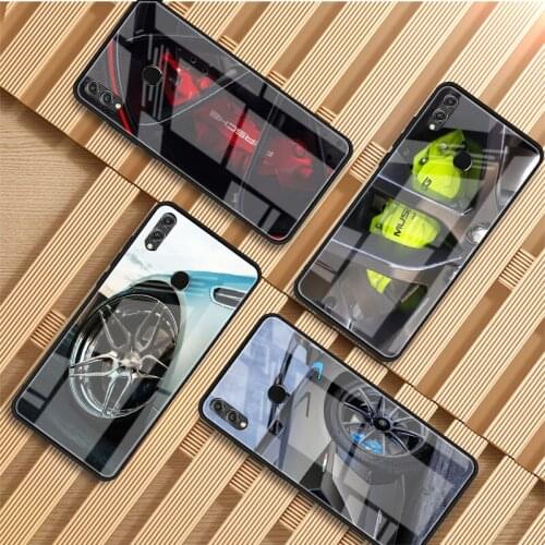 Sports car wheel calipers Tempered Glass Phone Case For Huawei P20 P30 P40 P40 Lite Pro Psmart Mate 20 30 Cover Shell