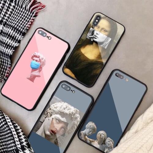 Artistic creation of spoof Tempered Glass Phone Case For iPhone 5 5S 6 6plus 7 8 plus X XR XS Max 11 PRO Max SE 2020