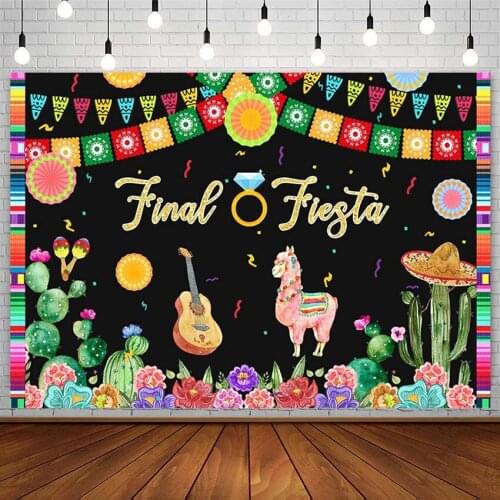 Final Fiesta Backdrops Bachelorette Party Decor Girl Woman Mexican Tropical Hawaii Bridal Shower Photography Backgrounds Studio