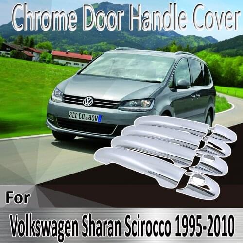 For Volkswagen VW Sharan Scirocco 1995~2010 Styling Stickers Decoration Chrome Door Handle Cover paint Refit Car Accessories