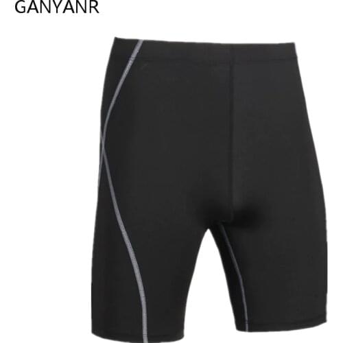 GANYANR Brand Running Tights Men Sports Leggings Compression Short Pants Basketball Sportswear Gym Training Shorts Jogging