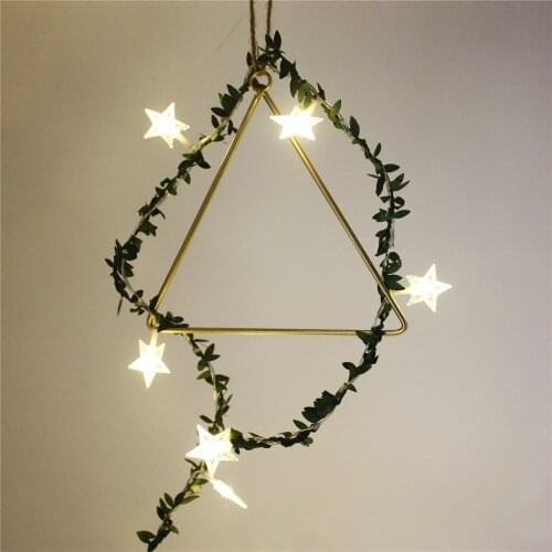 Battery Powered Green Leaf Garland String Lights Rose Flower Christmas Fairy Light Valentine Wedding Holiday Party Decoration