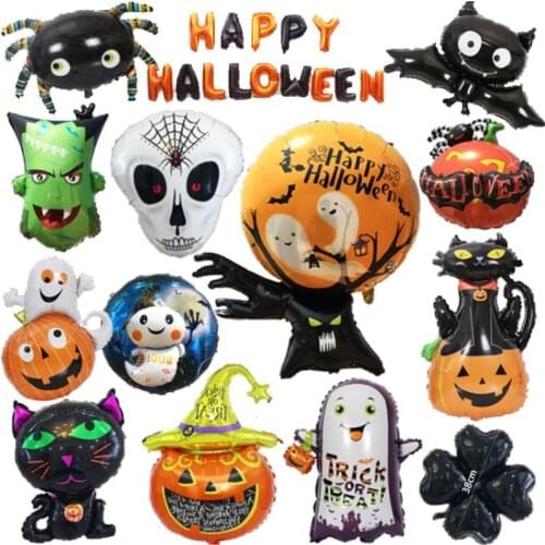 Halloween Aluminum Film Balloon New Halloween Decoration Pumpkin Bat Spider Ghost Skull Vampire Balloon Party Decoration