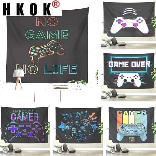 HKOK Game Handle Tapestry Wall Rugs Wall Hanging Fabric Mural Background Cloth Towel Beach Fabric Blanket Dorm Living Home Decor