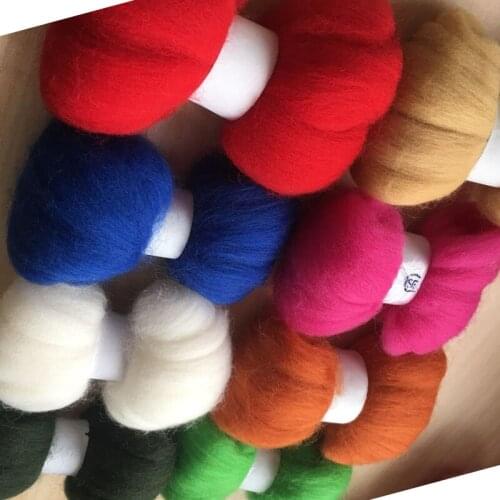 Wool roving 70s DIY merino combed 100% wool felting needle wool fiber 10g/8pcs/lot