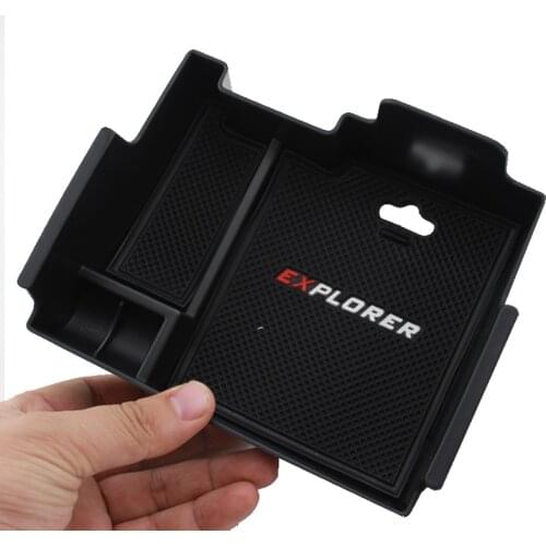 FOAL BURNING Car Central Armrest Storage Box for Ford Explorer 2011-2017 2019 Console Tray Case Pallet Stowing Container