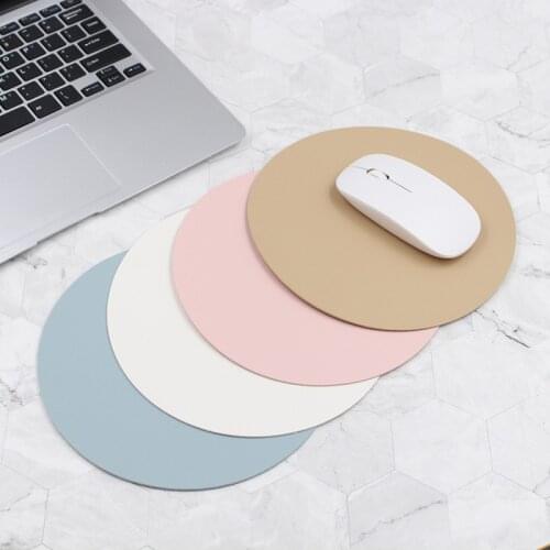 Round Square Shape PU Mousepad Waterproof Mouse Pads Desk Table Disc Mat Gaming Mouse Mat Coaster for Laptop Computer
