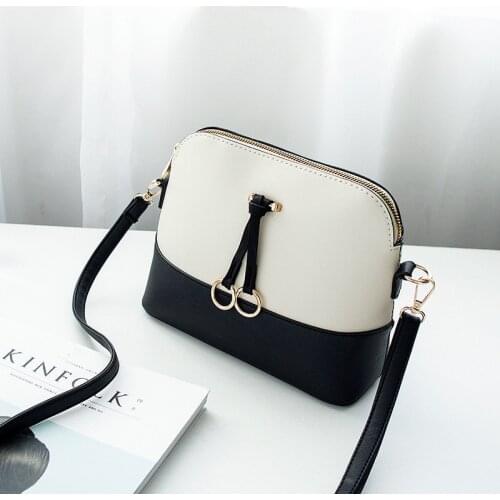 2021 New Fashion Korean-Style Cross-Shaped Womens Shoulder Package PU Leather Solid Color Travel Shell Bag