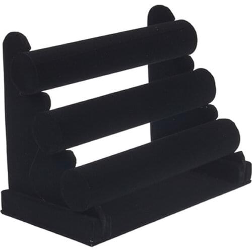 Hot Sale Black Velvet 3 Tier Watch Bracelet Bangle Jewelry Display Organizer Holder Rack Stand 303x172x240mm Showcase Display